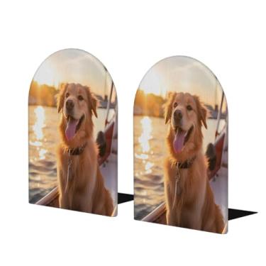 Imagem de Suporte de livro decorativo de madeira grande para cães sol moderno suporte de livros antiderrapante resistente para escritório mesa de escritório em casa biblioteca escola estudo decoração divisórias