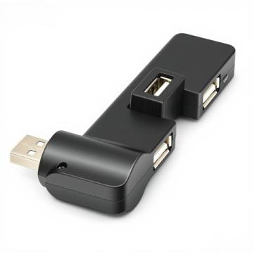 Imagem de Faoyliye Mini hub USB 2.0 hub USB 4 portas, [rotação de 90 °/180 °] Extensão USB Hub para mouse, teclado, disco rígido ou mais dispositivos USB – Preto