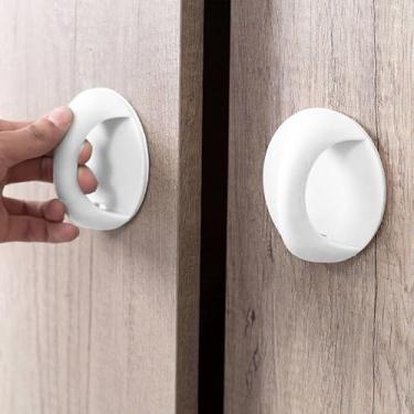 Imagem de Pacote com 2 maçanetas adesivas, puxadores de armário sem broca, maçaneta de porta deslizante de janela e vidro para casa e escritório