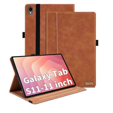 Imagem de TIPOYOROO Capa para Samsung Galaxy Tab S11 2025 11 polegadas (SM-X736B/SM-X730) Capa inteligente de visualização multiângulo com bolso e compartimento para cartão, couro PU executivo para Galaxy S11
