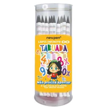 Imagem de Lápis Preto Redondo Infinito HB Tabuada Pote com 24 - Newpen