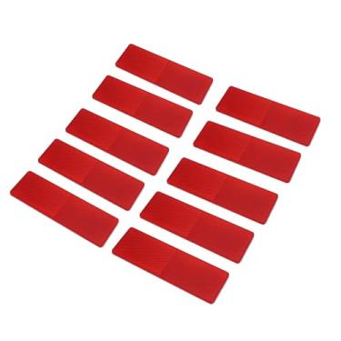 Imagem de KUIDAMOS Desempenho Reflexivo Superior Dos Refletores Retangulares para a Cerca 10pcs do Barco Trator Caminhão de Reboque (Vermelho)