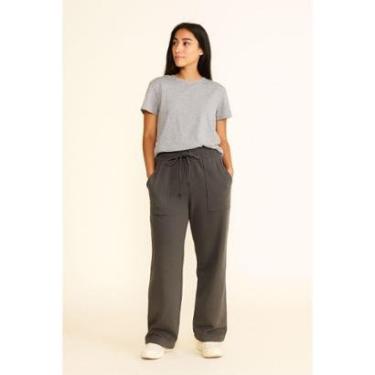 Imagem de Calça Feminina Moletom Pantalona Wide Leg Moda Gringa-Feminino