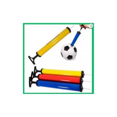 Imagem de Bomba de Ar Manual para Bolas Esportivas, 19cm, Metal e Plástico, Portátil, com Agulha, Futebol Basquete Vôlei