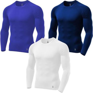Imagem de Kit C/ 3 Camisas de Compressão Térmica Stigli Pro Proteção FPU 50+ Manga Longa-Masculino