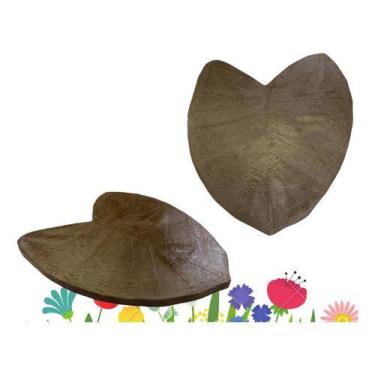 Imagem de Caminho Folha Kit 3 Pisante Horta Jardim Marrom De Plástico - UNI ECCO