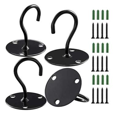 Imagem de 4Pcs Ganchos de Teto Metal para Pendurar Plantas Lanterna Vasos Flores Decoração Interior Suspensão Ferro Resistente