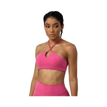 Imagem de Top Esportivo Feminino Sem Costas, Cor Sólida, Para Pilates, Academia,