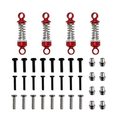 Imagem de Abendor 4PCs Aluminum Adjustable Soft and Hard Shock Absorber RC Car Upgrade Modified Parts for WLtoys 1/28 RC Car K969 K989 K999 P929 4WD Short Course Drift Car (Red)