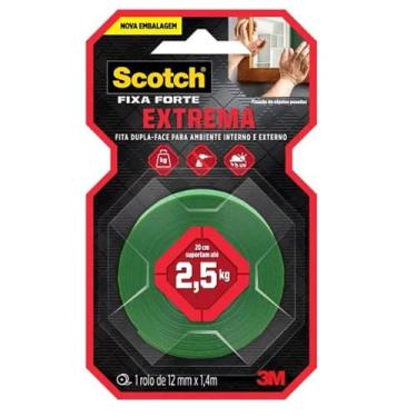 Imagem de Fita Fixa Forte, 3M, Scotch Extrema, 12 x 1,4 m, Até 5 kg