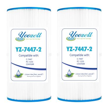 Imagem de Yoozell Filtro de piscina PA50SV substitui C-7447, Filbur FC-1235, CX470XR, Hayward Swimclear C2025, Sta-Rite PRC 50, 25200-0150S, Darlly 70517, cartucho de filtro de 50 metros quadrados, pacote com 2