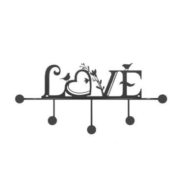 Imagem de Prateleiras suspensas Ganchos pretos para casacos, cabideiro de metal com 5 ganchos para entrada, banheiro, quarto