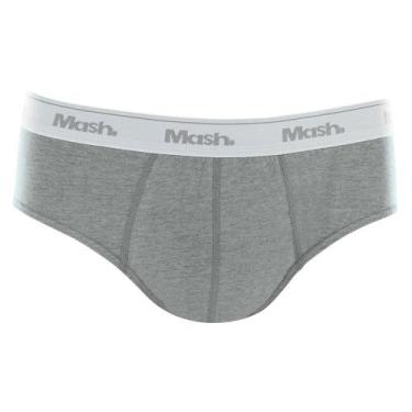 Imagem de Cueca Slip Mash Masculina Algodão Elástico, G, Cinza mescla claro