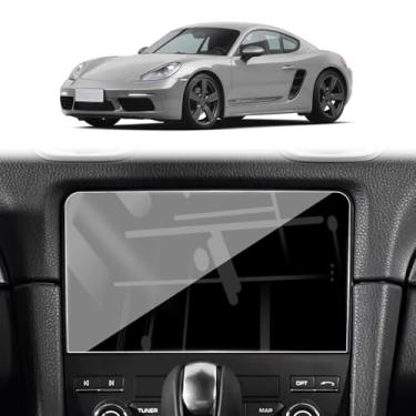 Imagem de APKPKPKU Protetor de tela HD para Porsche718 Cayman 2025 2026 Cayman vidro temperado luz azul proteção ocular para Porsche718 Boxster 2020-2026 tela de navegação interior transparente antirreflexo