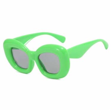 Imagem de Óculos de Sol Femininos em Cores Vibrantes, Tamanho Grande, Proteção UV400, para Esportes ao Ar Livre, Corrida e Ciclismo, Verde e Cinza