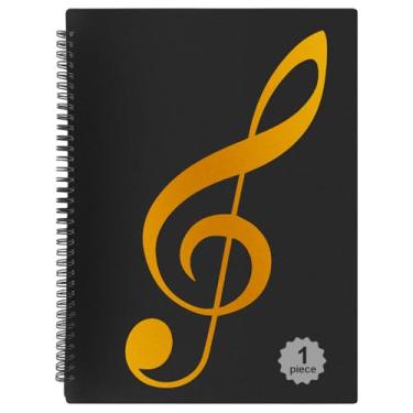 Imagem de Pasta de música para partituras, fichário em espiral em branco para organizador de partituras e documentos, 21 x 28 cm, suporte para partituras de banda (pacote com 1)