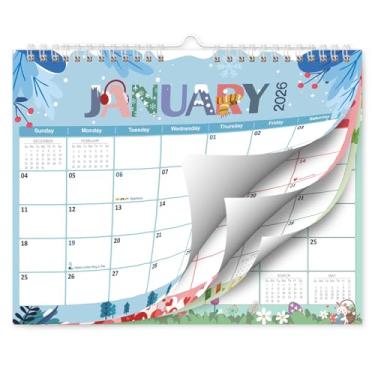 Imagem de 1 calendário de parede 2026, calendário mensal de mesa/parede, agenda de 35,5 x 28 cm com desenhos sazonais fofos com papel grosso, ideal para planejamento e organização escolar