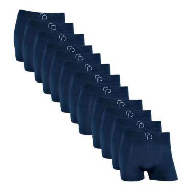 Imagem de Kit 12 Cueca Boxer Masculino Microfibra Confortável RP Original, Azul,