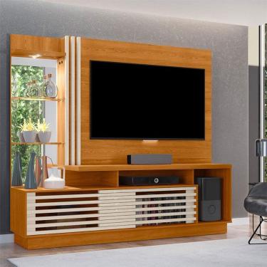 Imagem de Estante Home Theater Ambiente Frizz Plus Cinamomo Off White - Madetec