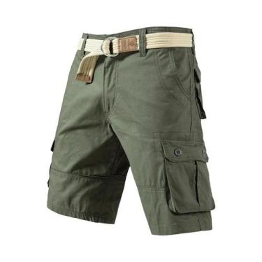 Imagem de Bermuda Cargo Masculina plus Size Casual De Algodão Para Golfe, Corrid