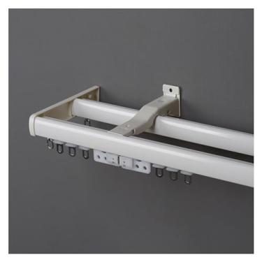 Imagem de Faixa de cortina de alumínio, 1 a 6 m, haste de cortina para montagem na parede ou no teto, conjunto de trilhos de cortina com rolo (cor: preto C, tamanho: 2,4 m/2 x 120 cm) (branco D 5 m/4 x 125 cm)