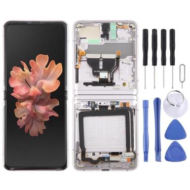 Imagem de Hiregolish Peças de reparo de reposição de tela LCD, para Samsung Galaxy Z Flip 5G SM-F707 digitalizador de tela LCD conjunto completo com moldura, conjunto de substituição de tela com kits de reparo