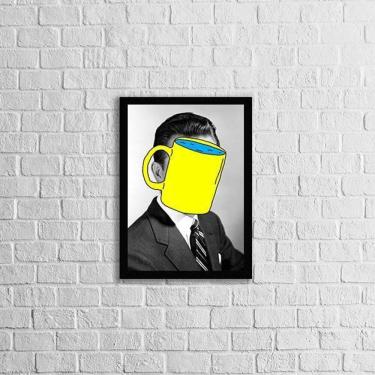 Imagem de Quadro Só Penso Em Café 45X34Cm - Com Vidro Moldura Preta