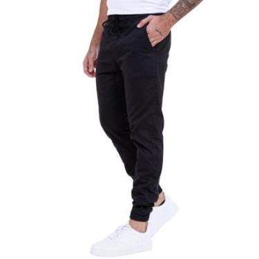 Imagem de Calça Jogger Jeans Sarja Masculina Com Punho Cós Elástico-Masculino