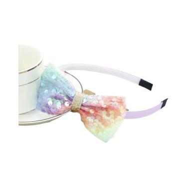 Imagem de Laços De Cabelo Com Glitter E Lantejoulas Para Meninas, Faixas De Cabe