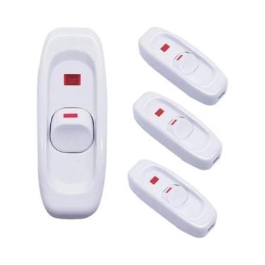 Imagem de Interruptor De Cabo Inline Para Eletrodomésticos Preto E Branco, 4 Peç