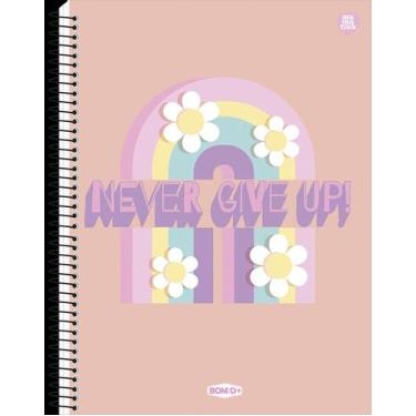 Imagem de Caderno Universitário Feminino Never Give Up  80 folhas - ANIMATIVA