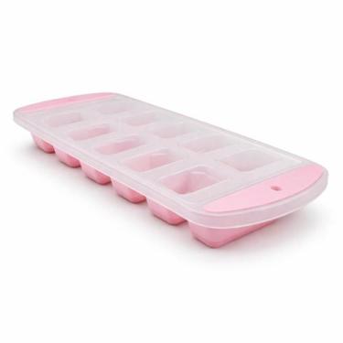 Imagem de Forma de Gelo com Fundo em Silicone Flexível e Tampa  Cubos Fáceis de 