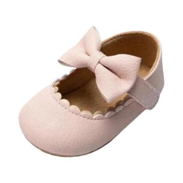 Imagem de Sapatos De Festa Para Bebês Meninas Com Laço, Sola De Borracha Antider