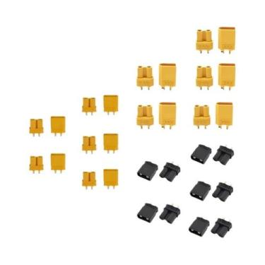 Imagem de Conectores Bullet XT30 XT-30U Macho E Fêmea Amarelo E Preto, 5 Pares P