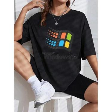 Imagem de Camiseta Windows 95 Vaporwave Masculina E Feminina, Gola Redonda, Verã