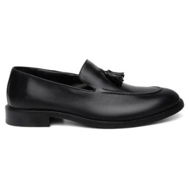 Imagem de Mocassim Loafer Social Centuria Bambolim Couro Preto-Masculino