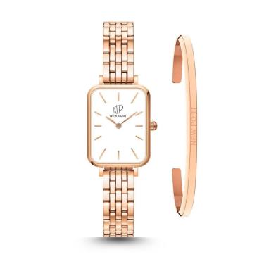 Imagem de Relógio Feminino Quadrado Rose Elegante Com Bracelete-Feminino