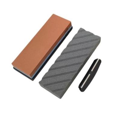 Imagem de Pedra De Afiar De Coríndon Branco 180x60mm Com Listras Horizontais Par