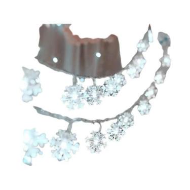 Imagem de Luzes De Natal Em Forma De Floco De Neve Com Bateria, 10, 20, 40 LEDs 