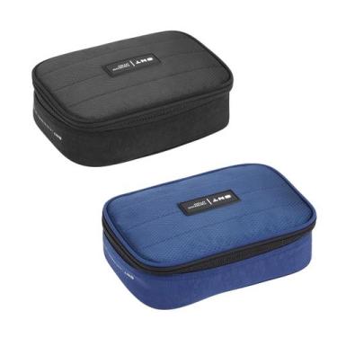 Imagem de Estojo Box Escolar Grande Juvenil Feminino Seanite, Preto