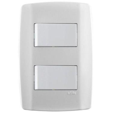 Imagem de Interruptor Slim Simples 2Tec. 10A 250V Branca Ilumi 8018