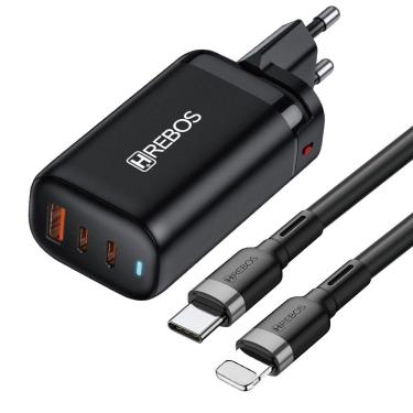 Imagem de Carregador Hrebos Crg-202ci Chargewave 65w + Cabo Lghtng Preto
