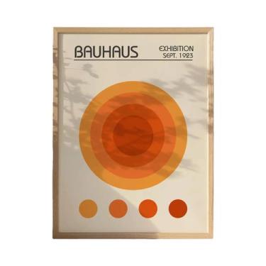 Imagem de Pôster Vintage Laranja Bege Bauhaus Em Lona, Arte De Parede Minimalist