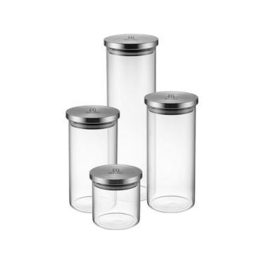 Imagem de Conj. Potes de Vidro Electrolux C/ Tampa INOX - 4  - 41042357, 500ml, 