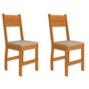 Imagem de Kit 2 Cadeiras Estofadas Para Mesa Sala de Jantar Reforçada - Mobigu, 