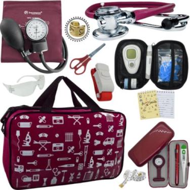 Imagem de Kit Enfermagem Cores Bolsa Top Premium + Medidor Glicose - Love Saude,
