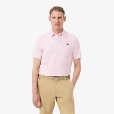 Imagem de Camisa Polo Lacoste Golf Modelagem Reta Ultra Dry Listrada Masculina-Masculino