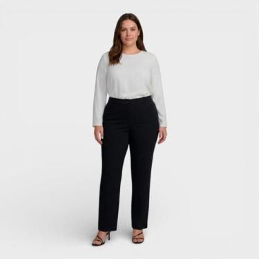 Imagem de Calça Feminina Social Reta K2B Mauriane Plus Size, Preto, G1