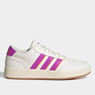 Imagem de Tênis Adidas Breaknet 3.0 Feminino, Branco, Rosa, 37