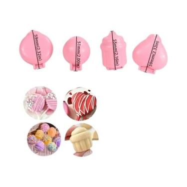 Imagem de Forma De Plástico Redonda Em Coração Para Cupcake E Pirulito, Kit Com 